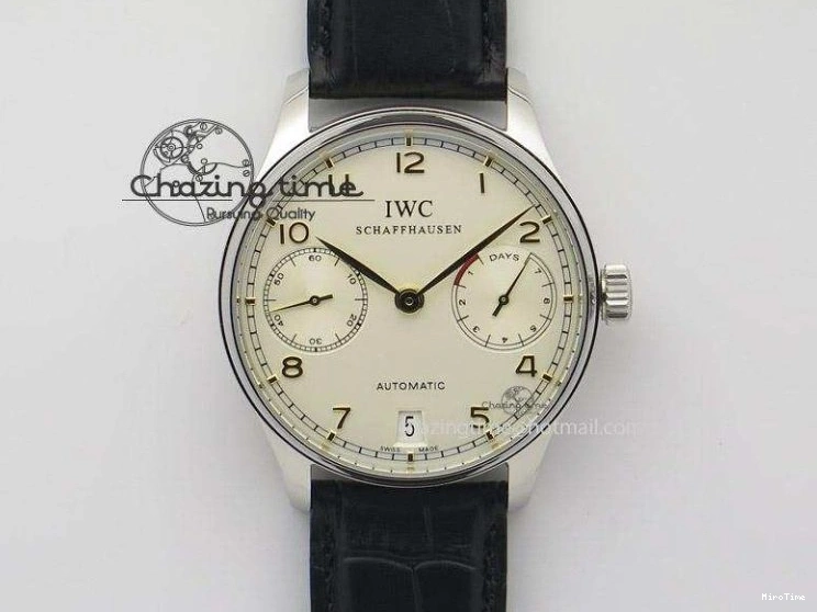 MIROTIME 0421 SportInspired Portuguese Real PR Real Annual Calendar IW503501 YLF 1:1 Best Edition White Dial On Leather Strap A 7241